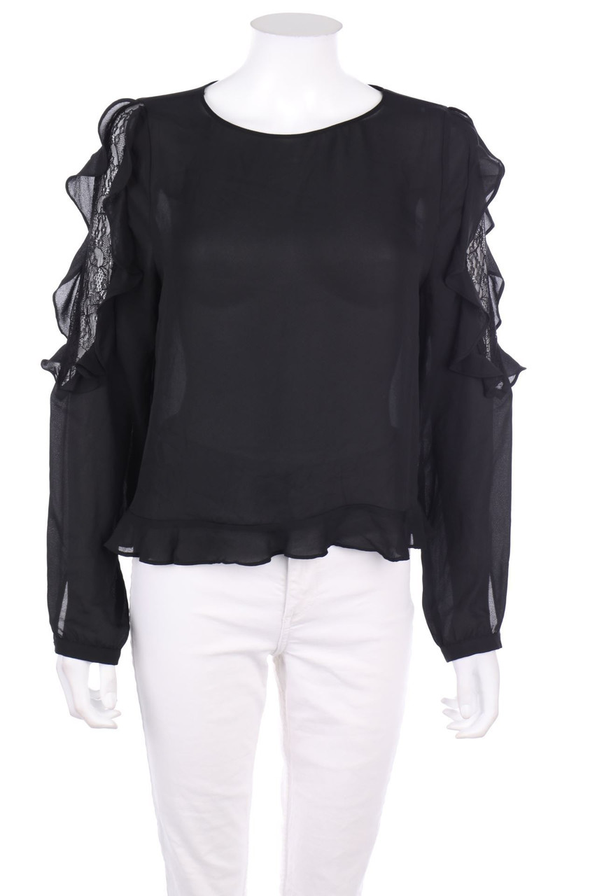 ZARA - Bluse mit Volants - L