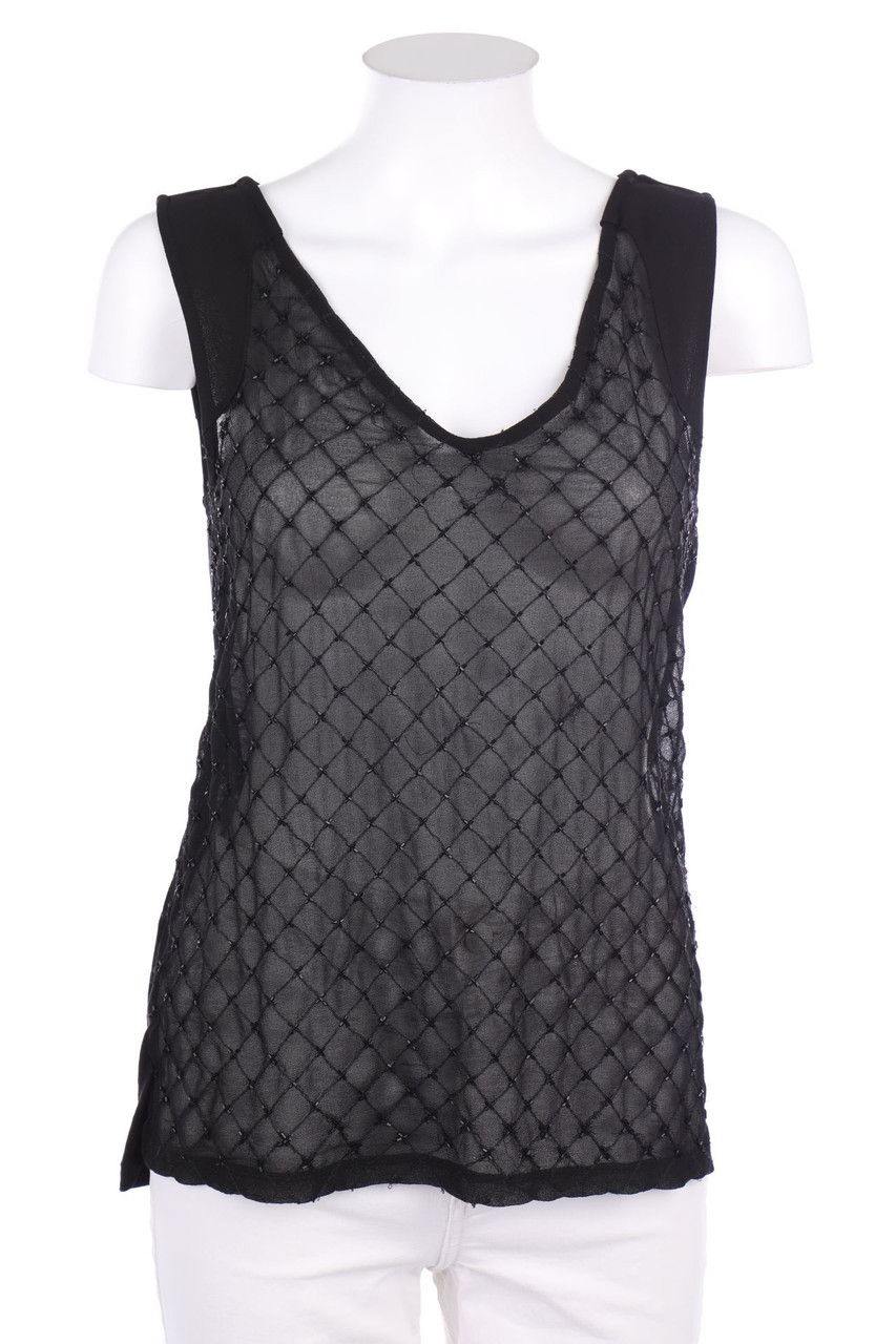 No Label - Blouse Top with Pearls - S