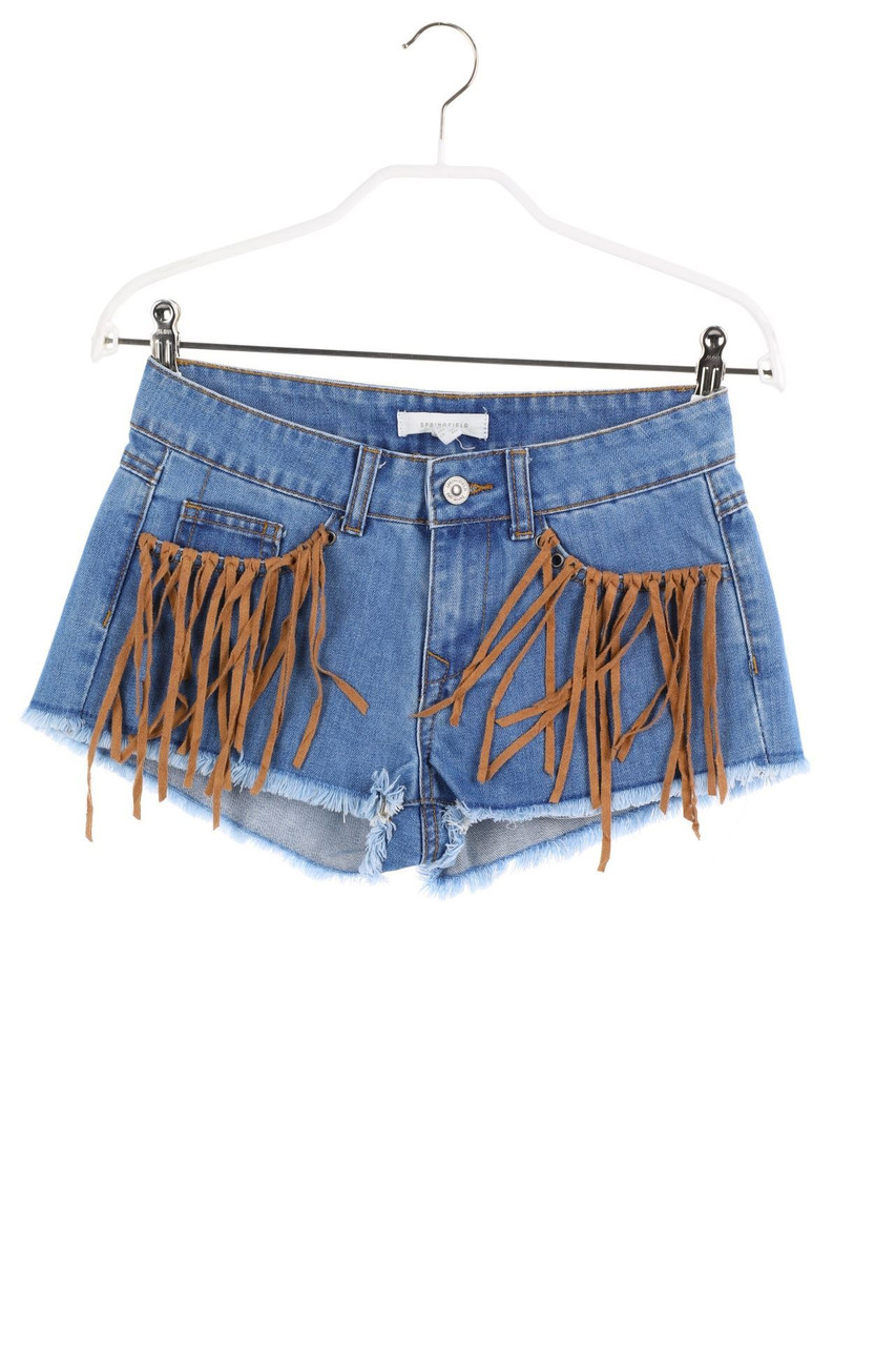 SPRINGFIELD - Distressed Jeans-Shorts mit Fransen - D 34