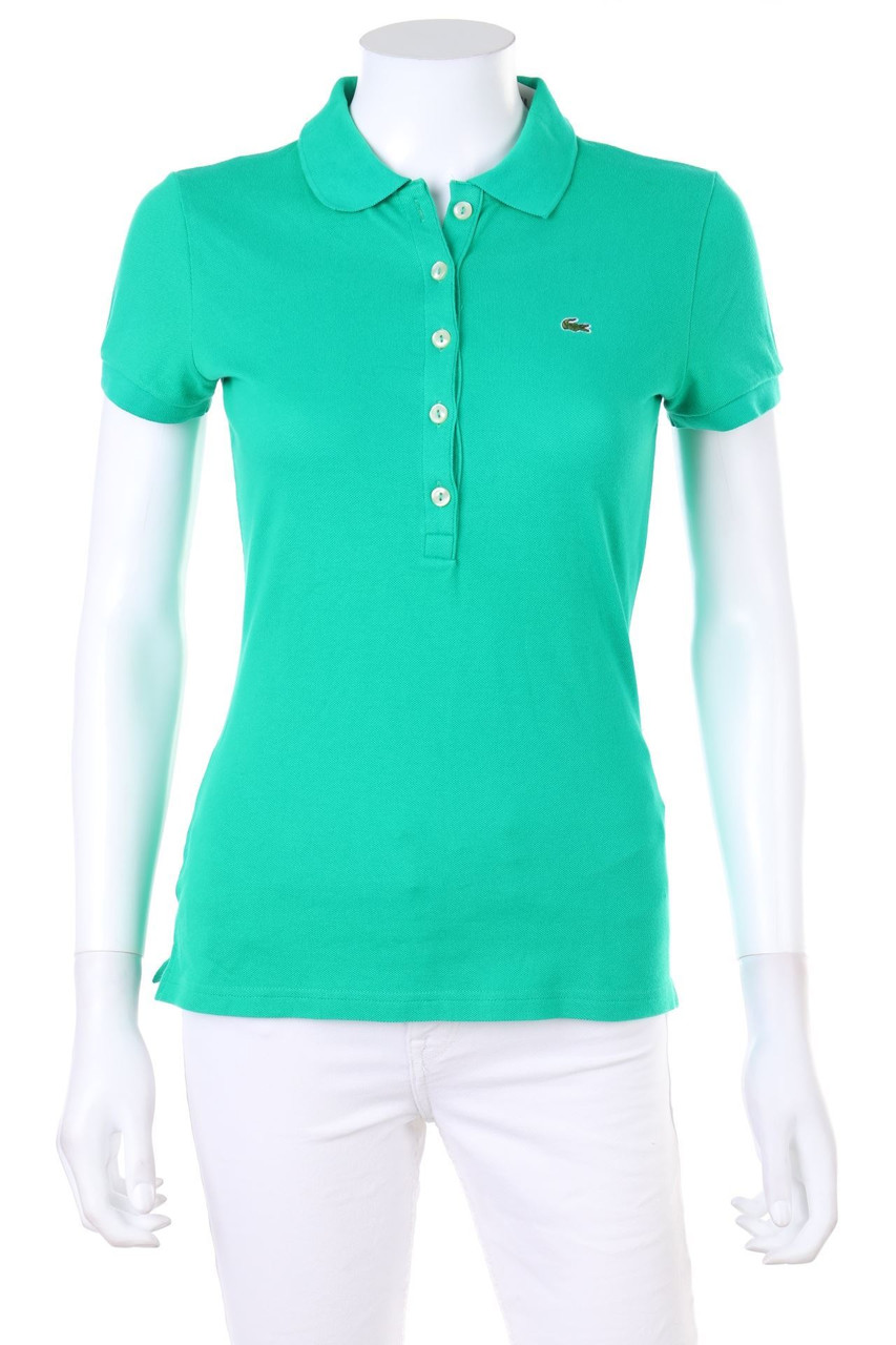 LACOSTE - polo shirt with Logo-Stitching - D 36