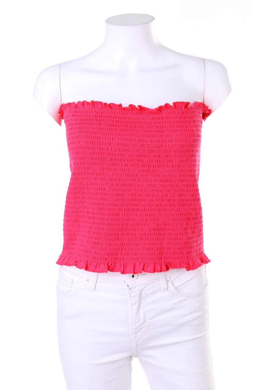 H&M - Cropped-Bustier-Top mit Smok-Details - L