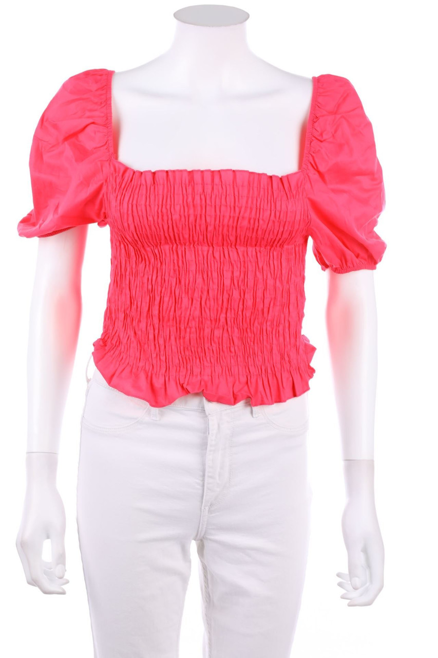 zebra - Shortsleeve Blouse with Puffy Sleeves - S