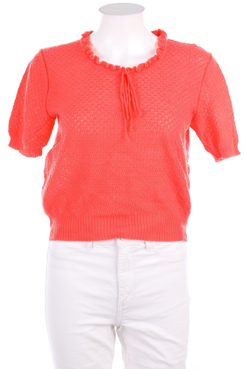 Ohne Label - Kurzarm-Pullover mit Schleife - L