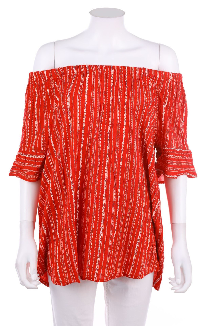 No Label - Off-the-shoulder blouse with Print - D 44