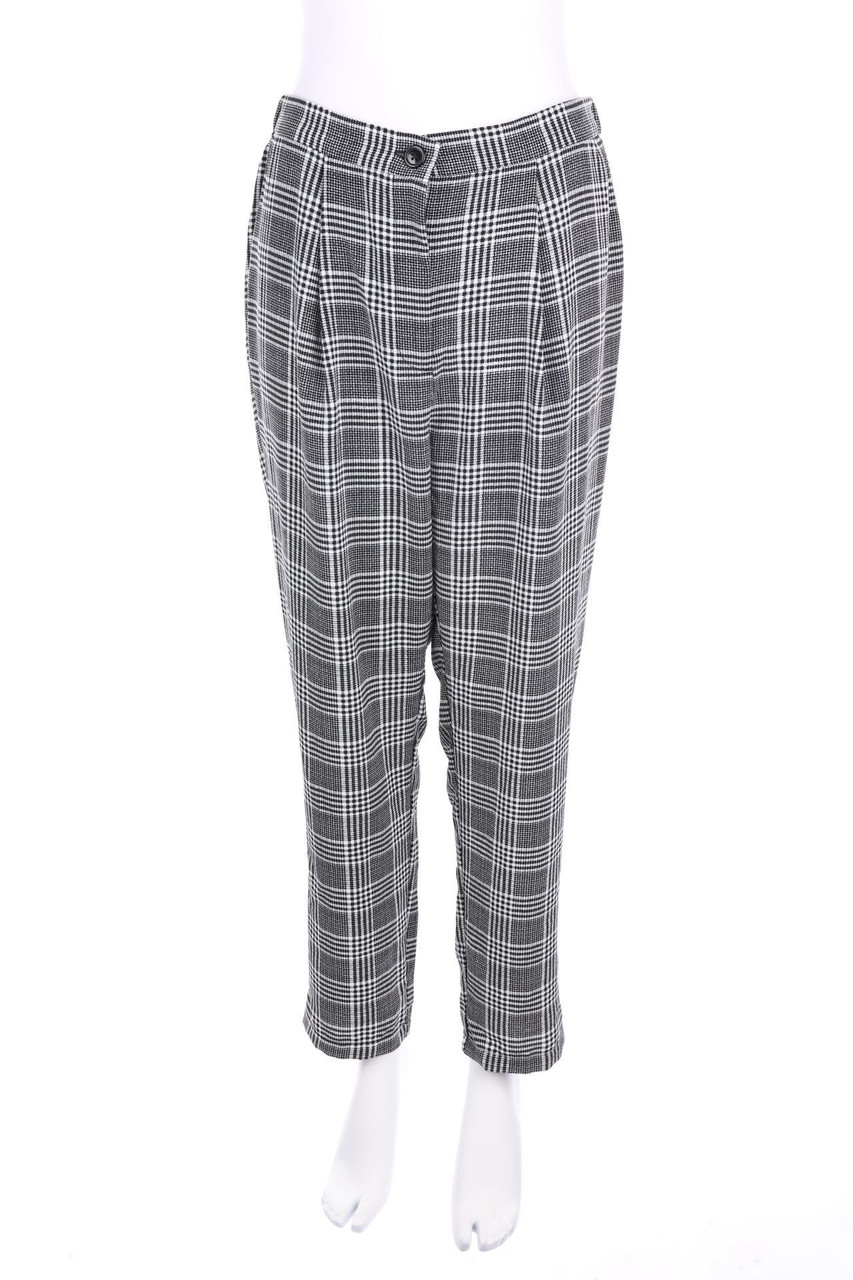 H&M DIVIDED - Bundfaltenhose mit Karo-Muster - D 38