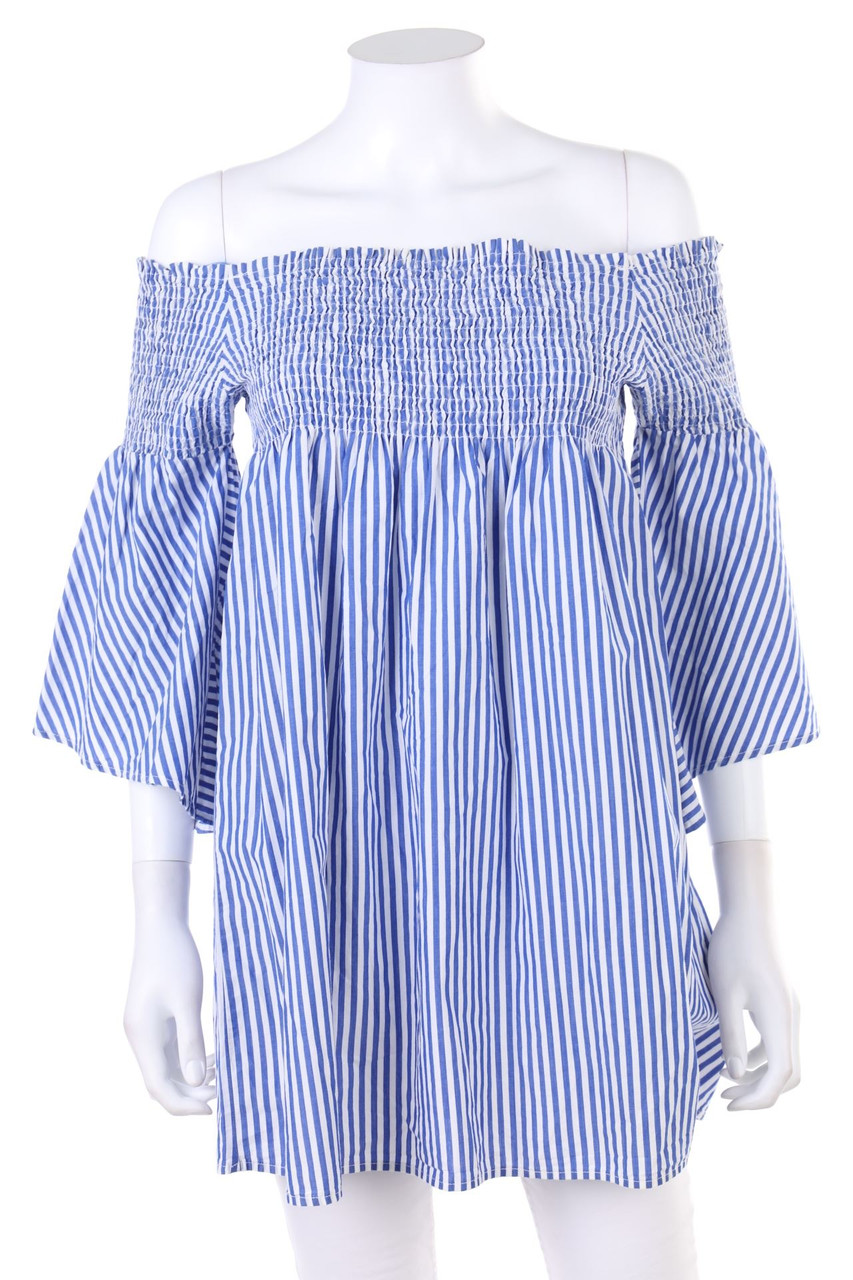 ZARA WOMAN - Carmen-Mini Dress with Stripes - S