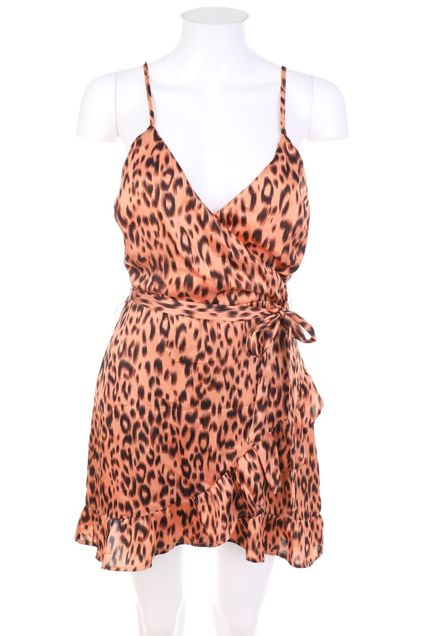 HONEY PUNCH - Party-Kleid in Wickel-Optik mit Animal-Print - S