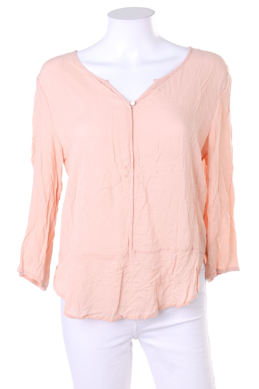 No Label - Blouse with Roll-up Sleeves - L