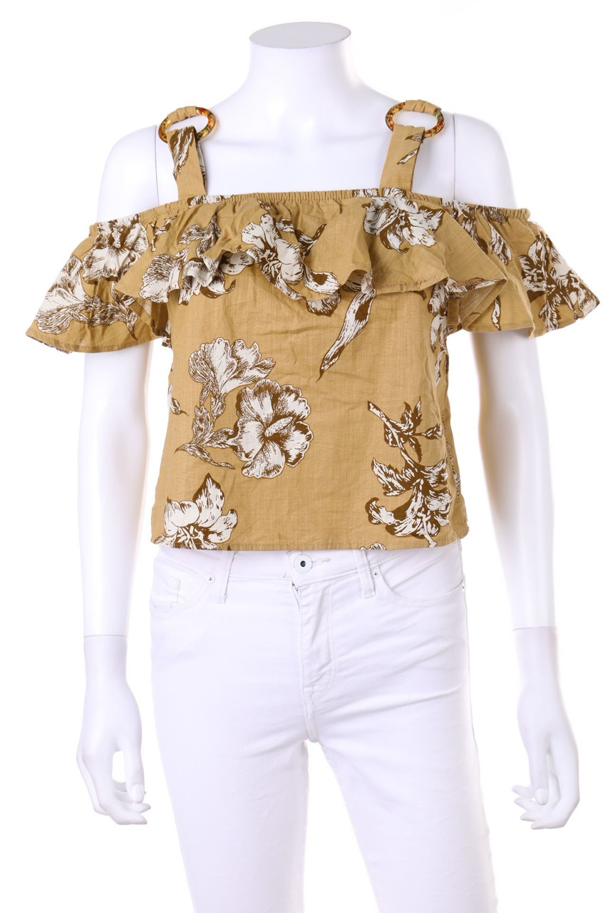 No Label - Cropped-Cold-Shoulder-Blouse - XS