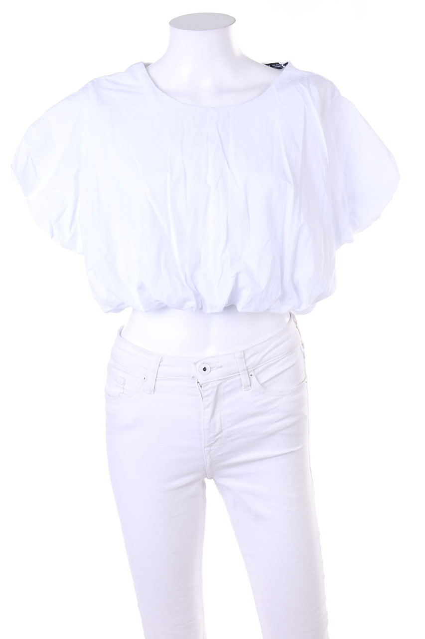 ZARA - Cropped-Ballon-Bluse - L
