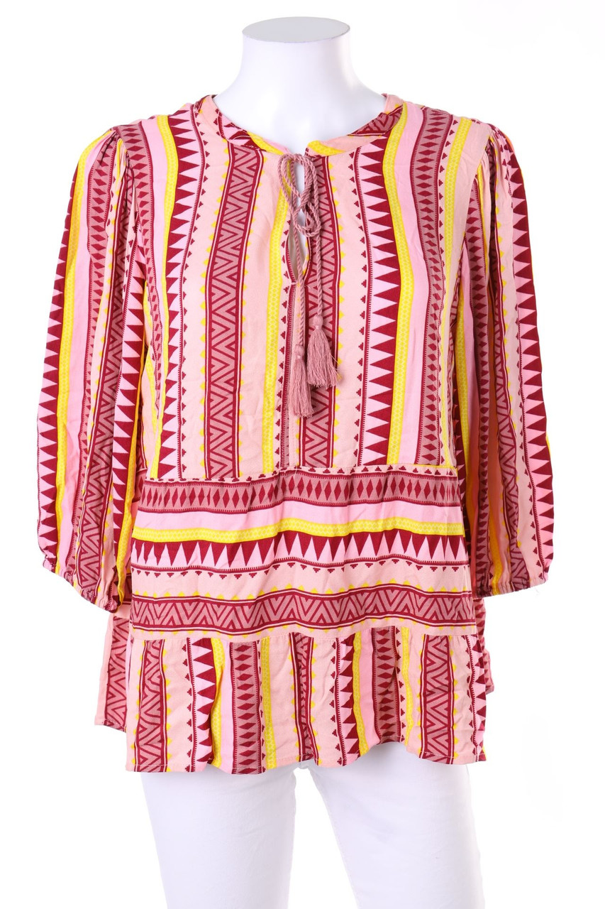 No Label - Tunic Blouse with Ethno Print - M