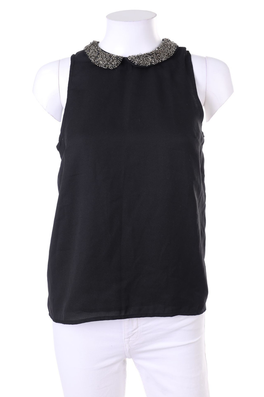 Pimkie - Blusentop mit Bubi-Kragen mit Perlen - S