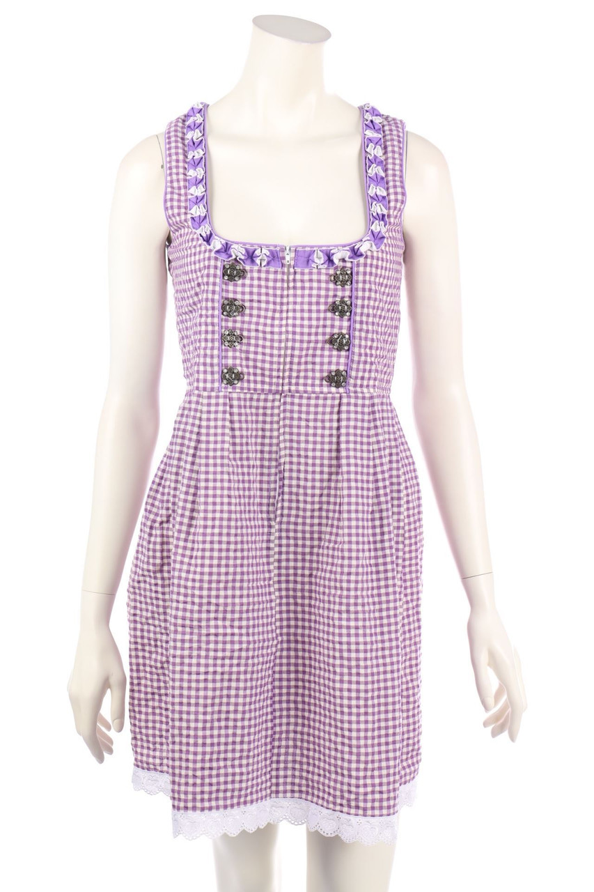 Alpenmärchen trachtenmode - Dirndl Dress, Checked with Lace - D 36
