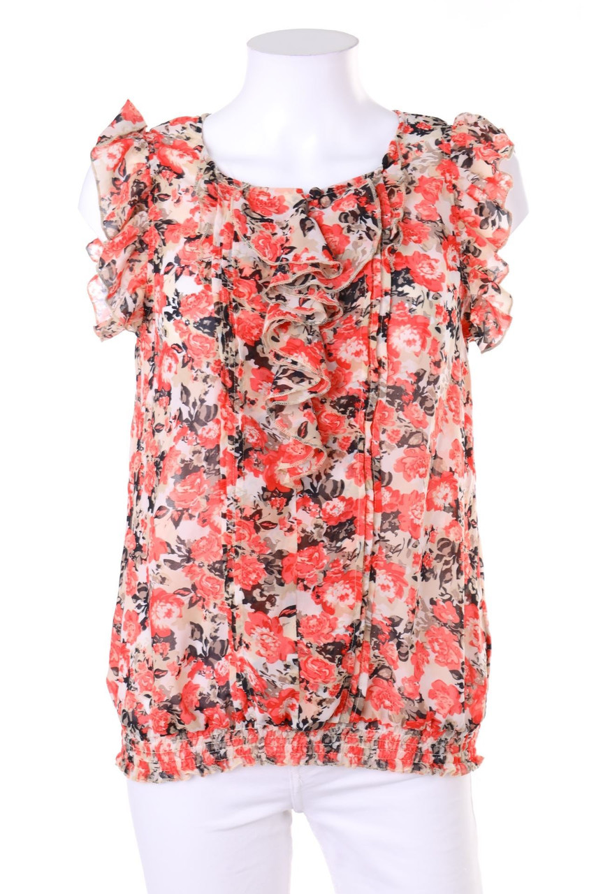 flame - Blusentop mit Blumen-Print - M