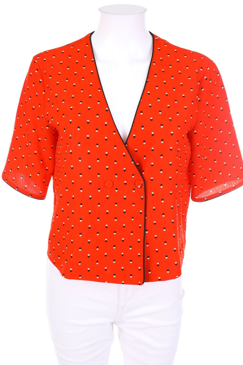 MANGO - Kurzarm-Bluse mit Punkten - XS