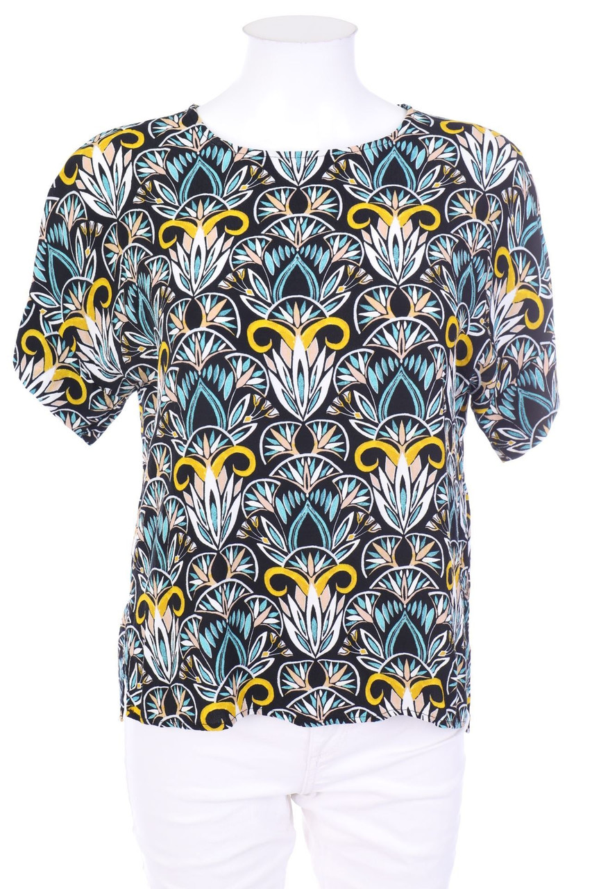 H&M - Kurzarm-Bluse mit Print - D 36
