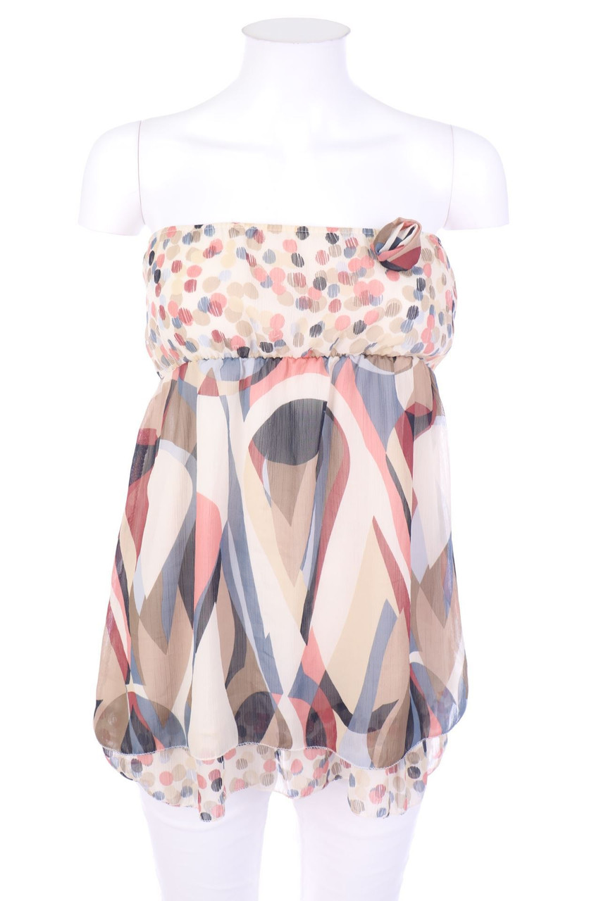 No Label - Print-Bustier Top, Layer Look - D 32