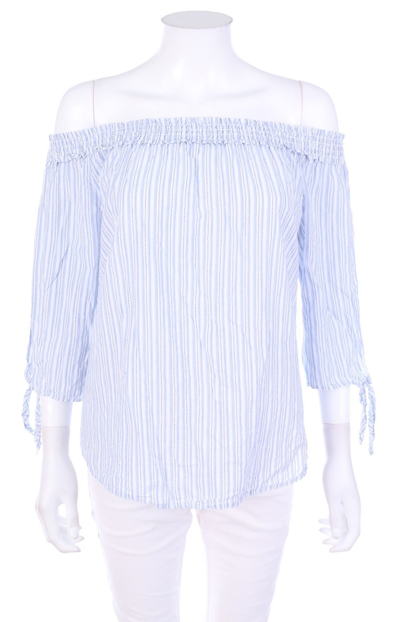 H&M LOGG - Carmen-Bluse zum Knoten - D 36