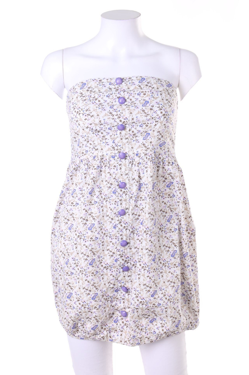 VERO MODA - Print-Bustier-Top aus Baumwoll-Mix mit Knöpfen - S