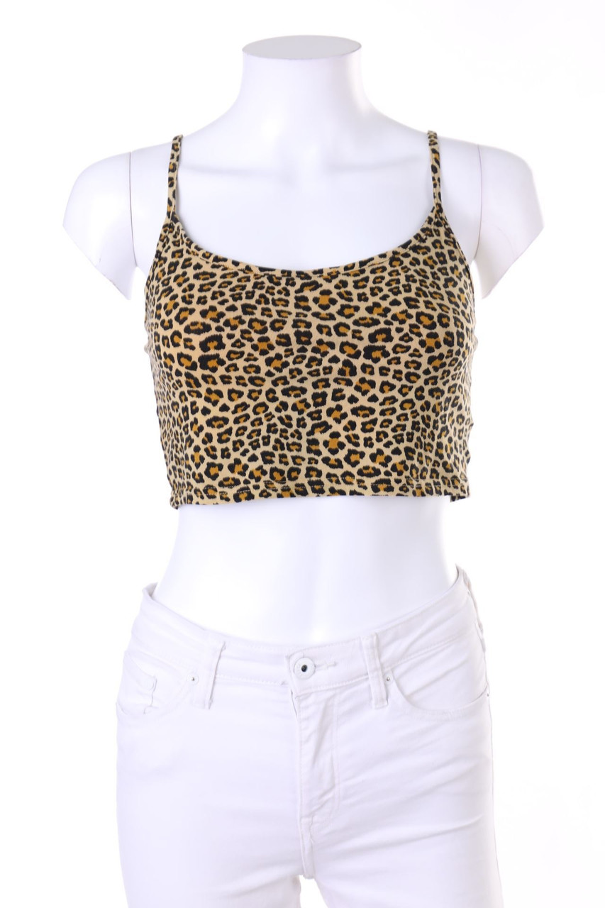 H&M DIVIDED Crop-Top mit Leo-Print S secondhand kaufen: nur bei ♥