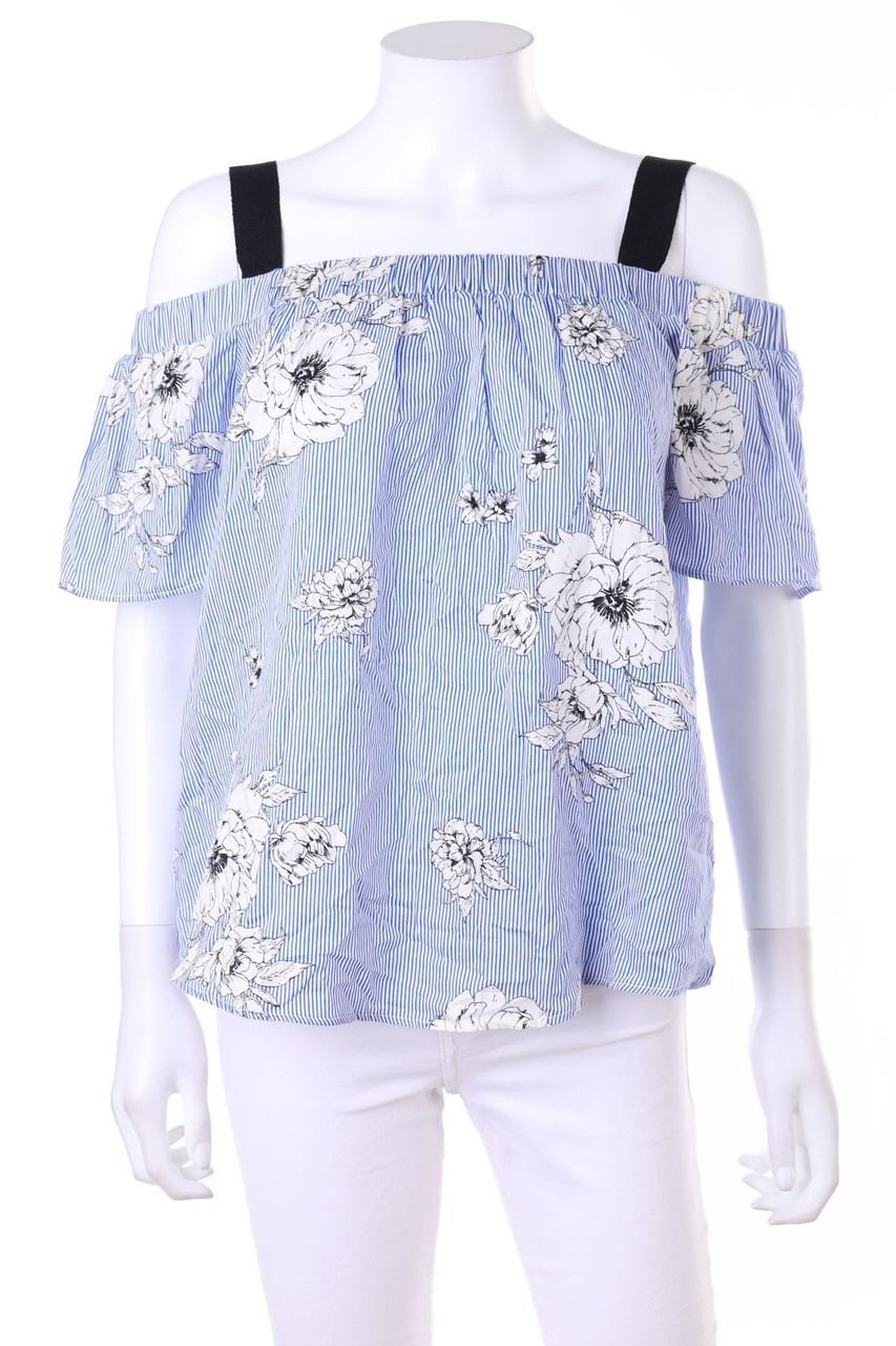 ESPRIT - Carmen-Bluse aus Baumwolle mit Streifen - XS