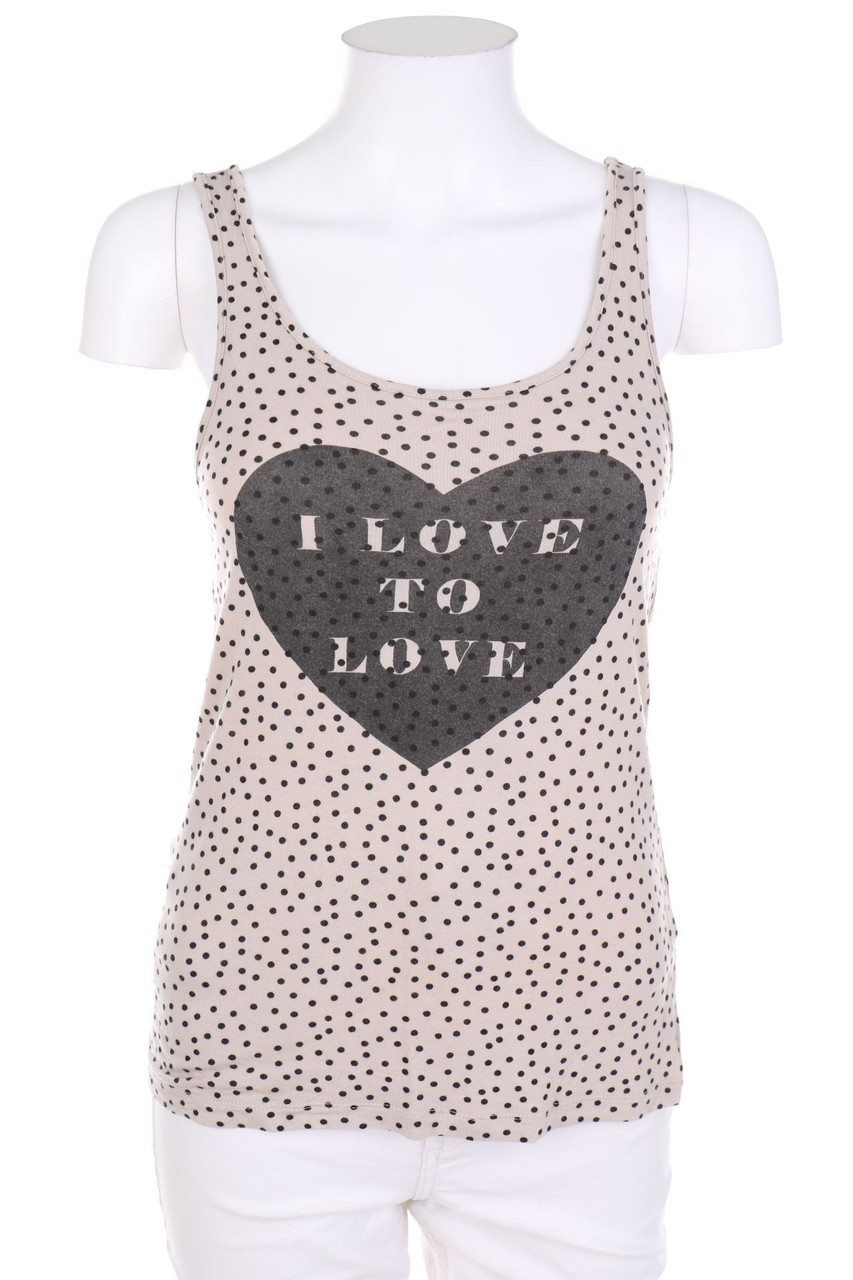 H&M DIVIDED - Polka Dot-Tanktop mit Statement-Print - D 34