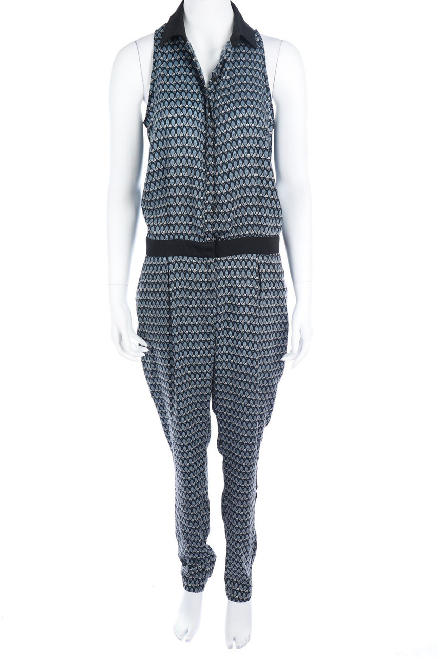 MANGO COLLECTION - Print-Jumpsuit with Collar - M
