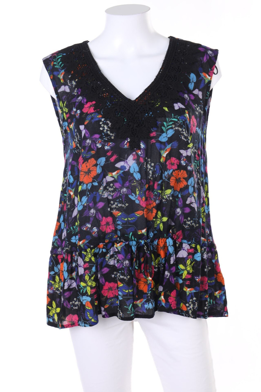 Yessica by C&A - Print-Blusentop mit Spitzen-Einsatz - D 36