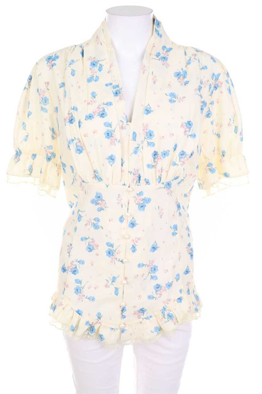 Scarlet Darkness - Shortsleeve Blouse with Ruffles - XL