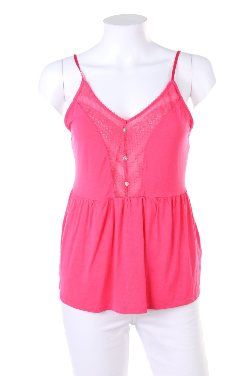 DARJEELING - Top in A-Linie aus Viskose-Mix mit Spitzen-Einsatz - M