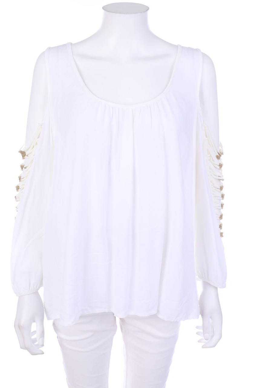 No Label - Cold-Shoulder-Blouse, Ibiza Style - M