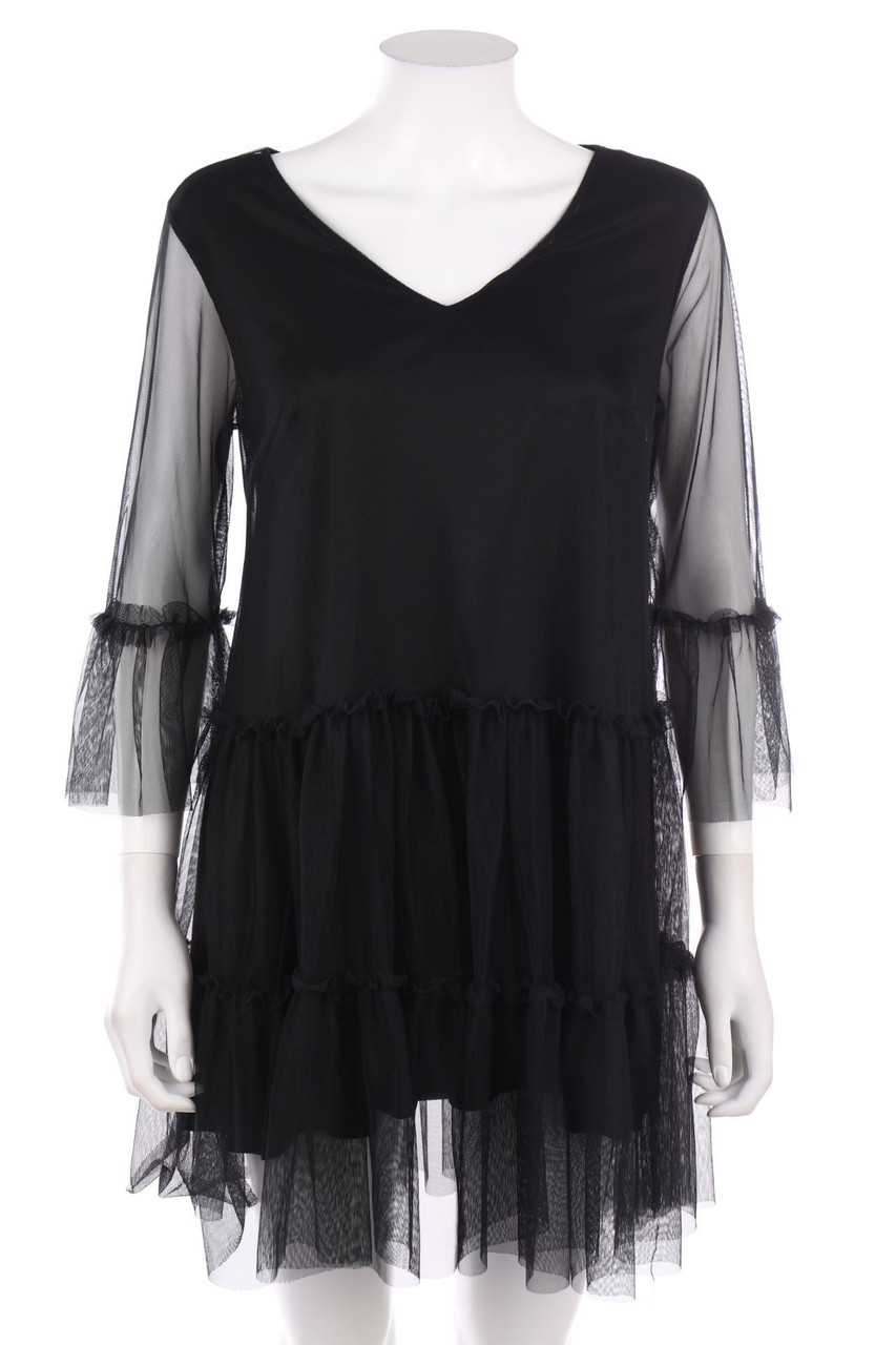 NA-KD - Mini Dress with Mesh Insert - S