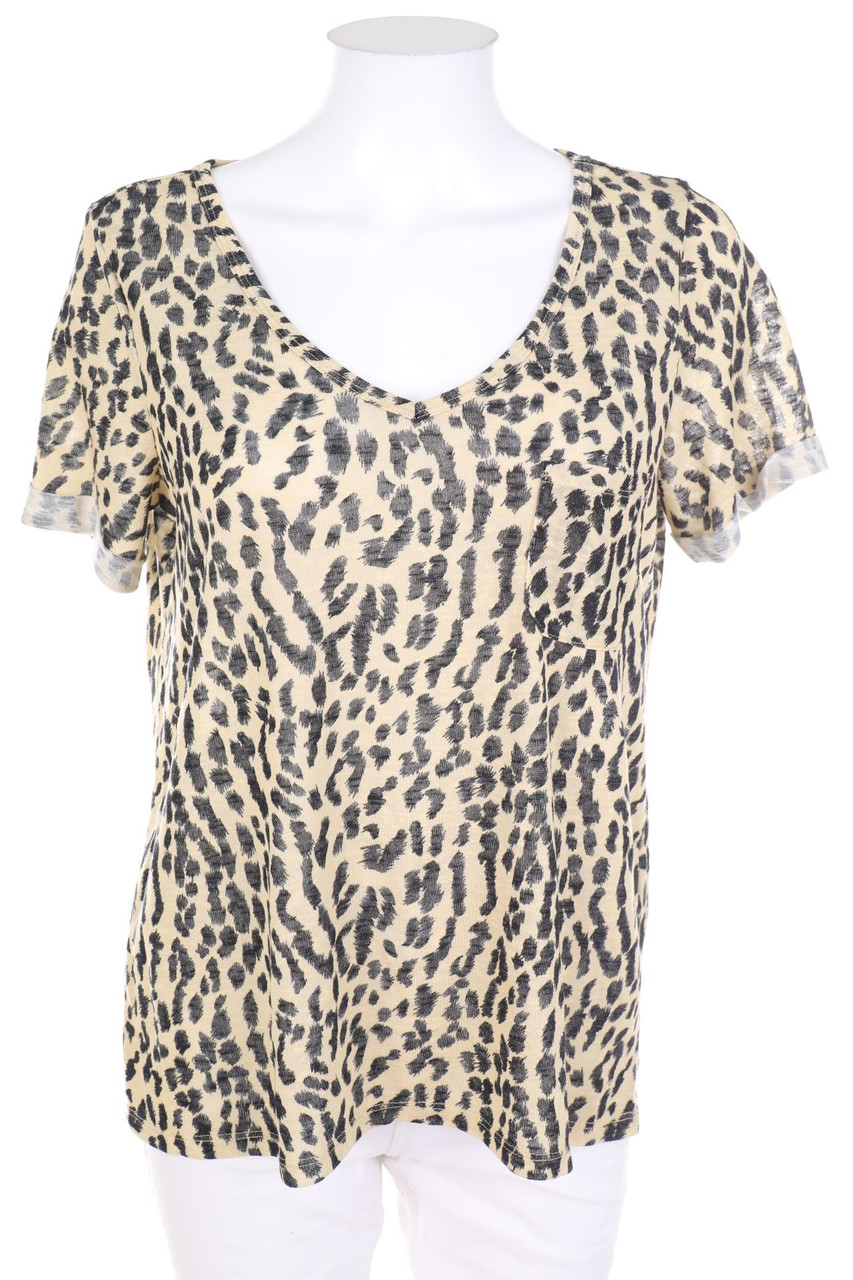 OBJECT - Kurzarm-Shirt mit Leo-Print - M