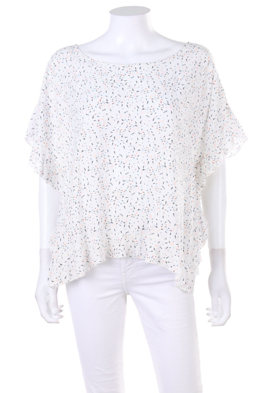 BROADWAY - Volant-Bluse mit Print - XL