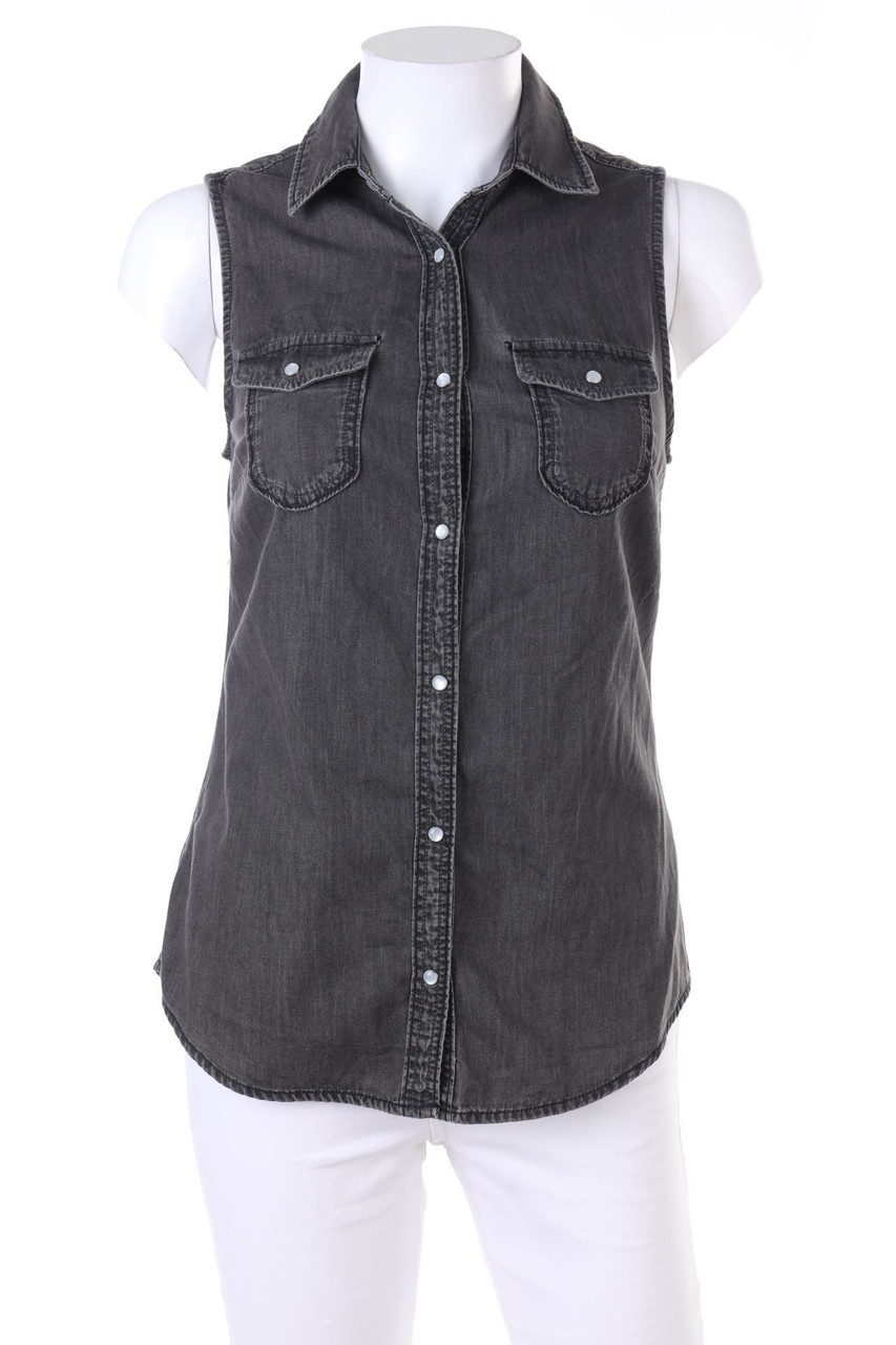 H&M DIVIDED - ärmellose Hemd-Bluse mit Knöpfen - D 34
