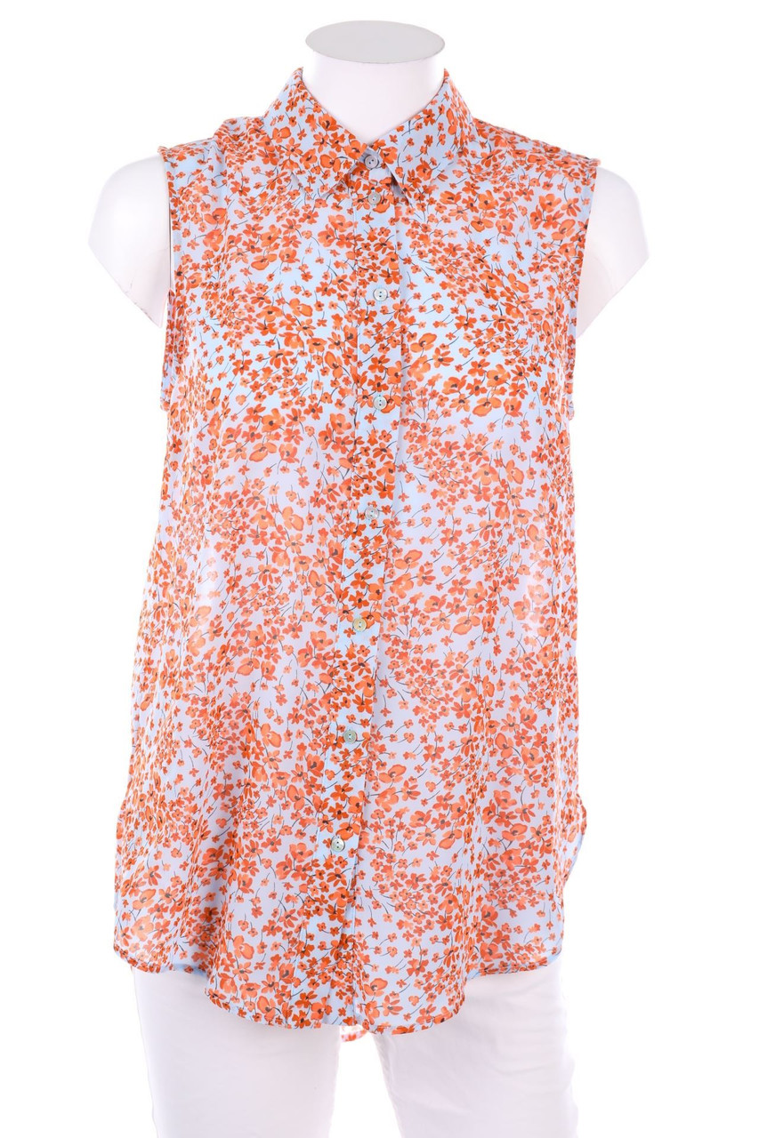 H&M - ärmellose Hemd-Bluse mit Blumen-Print - D 36