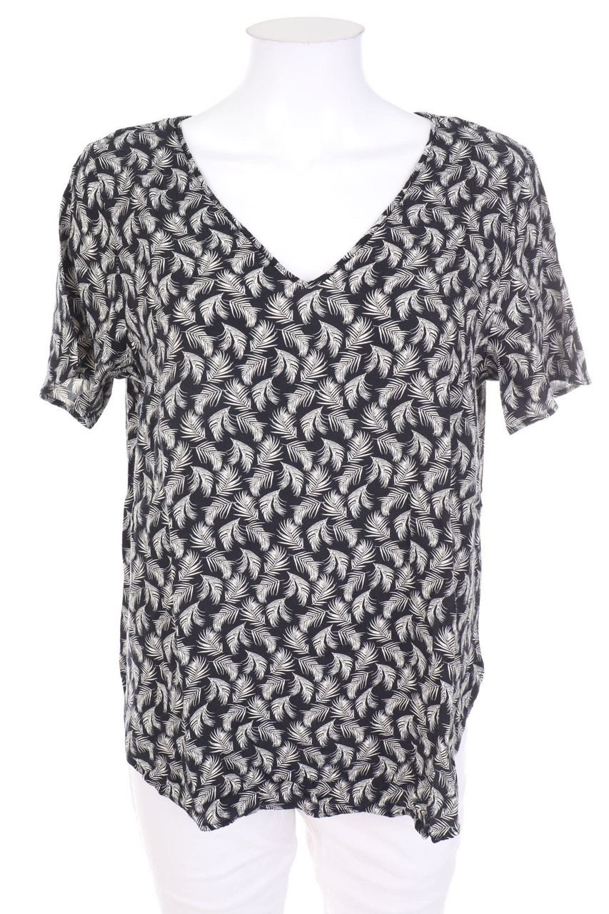 H&M - Kurzarm-Bluse mit Print - D 38