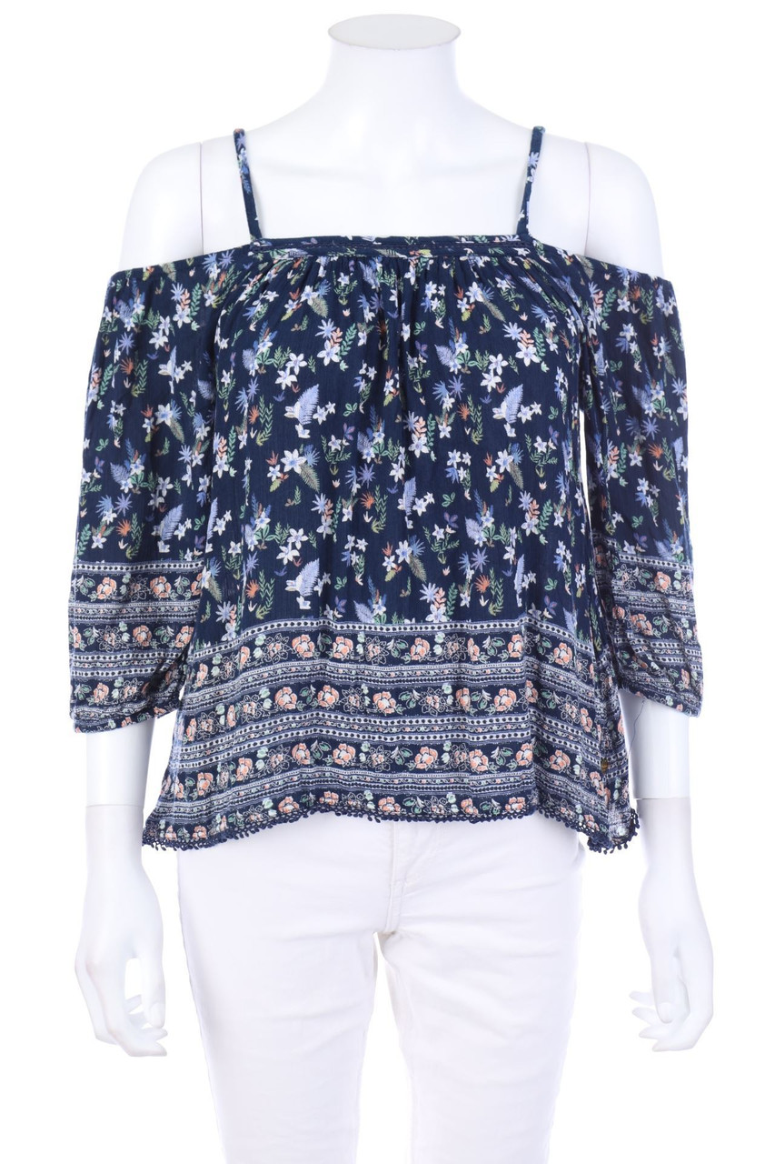 Pepe Jeans - Off-the-shoulder blouse, Viscose with floral print - M