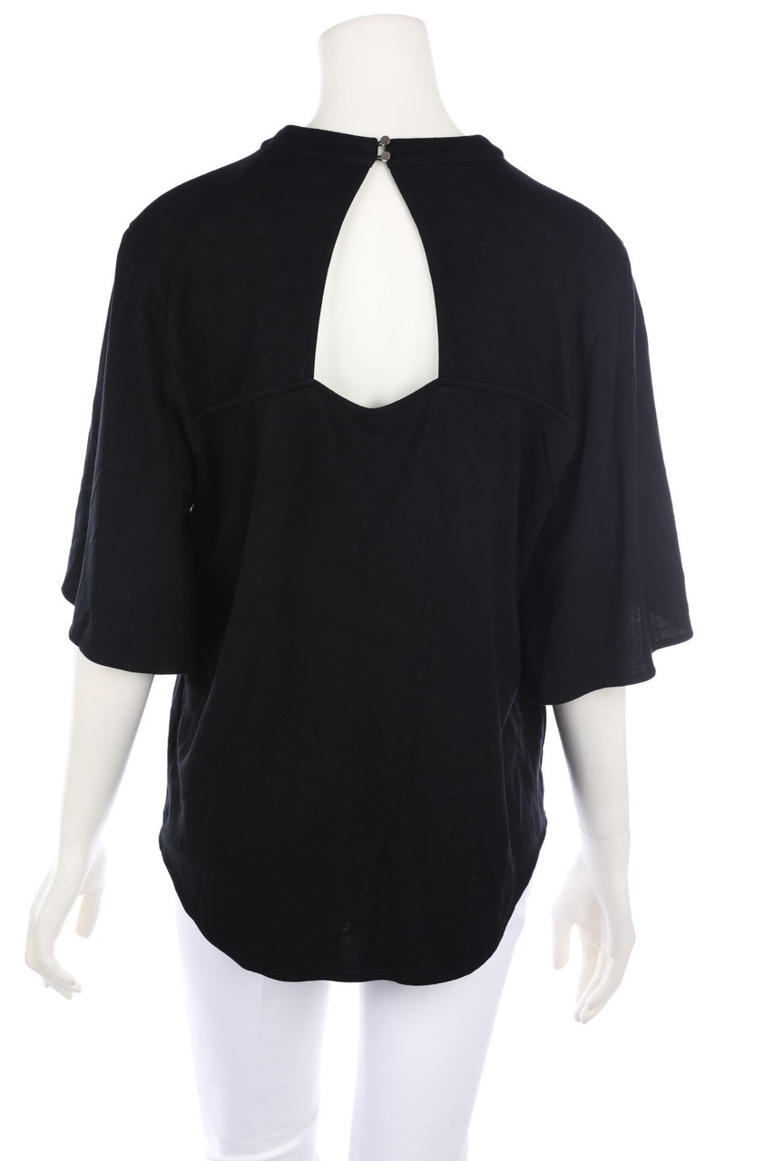 claudia sträter - Jersey-Kurzarm-Bluse mit Trompetenärmeln - D 44