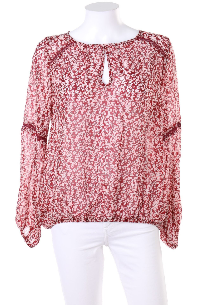 AMISU - Blouse with Flower Print, Boho Style - XS