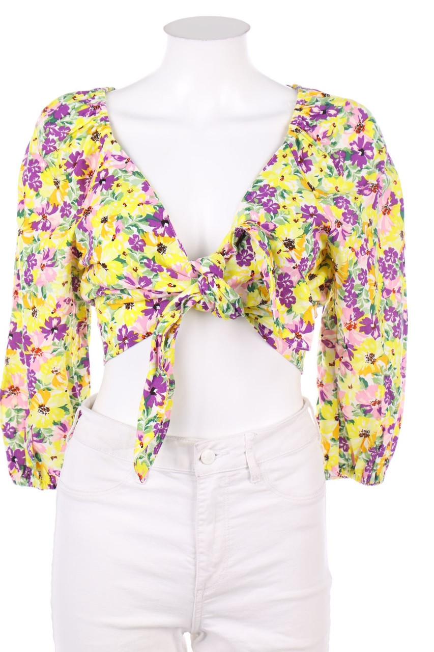 AMISU - Cropped-Blouse to tie - S