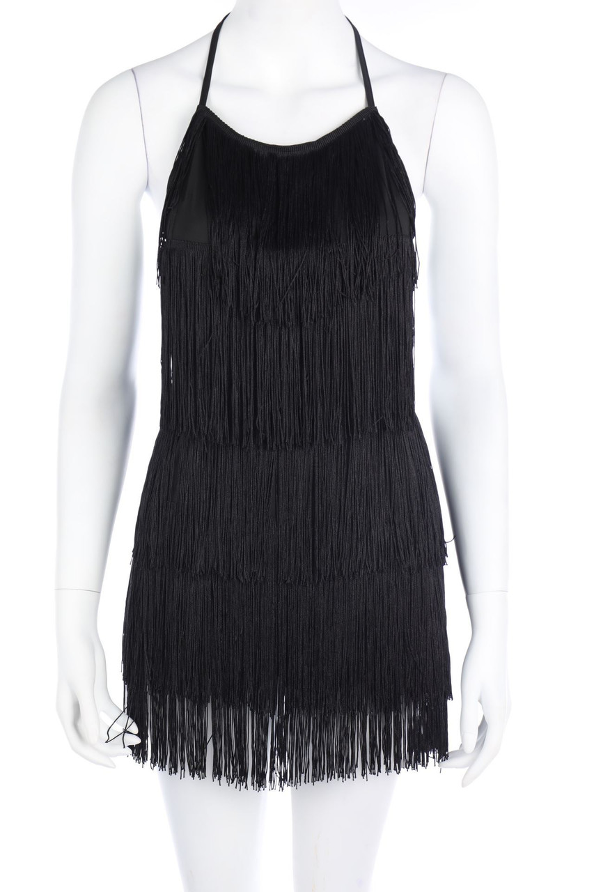 No Label - Neckholder dress with Fringes - XL