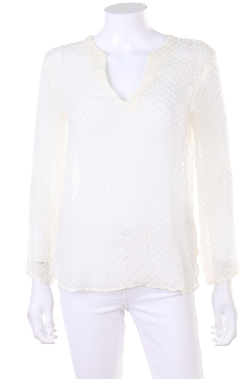 ZARA - Seiden-Bluse mit Muster mit Baumwolle - S