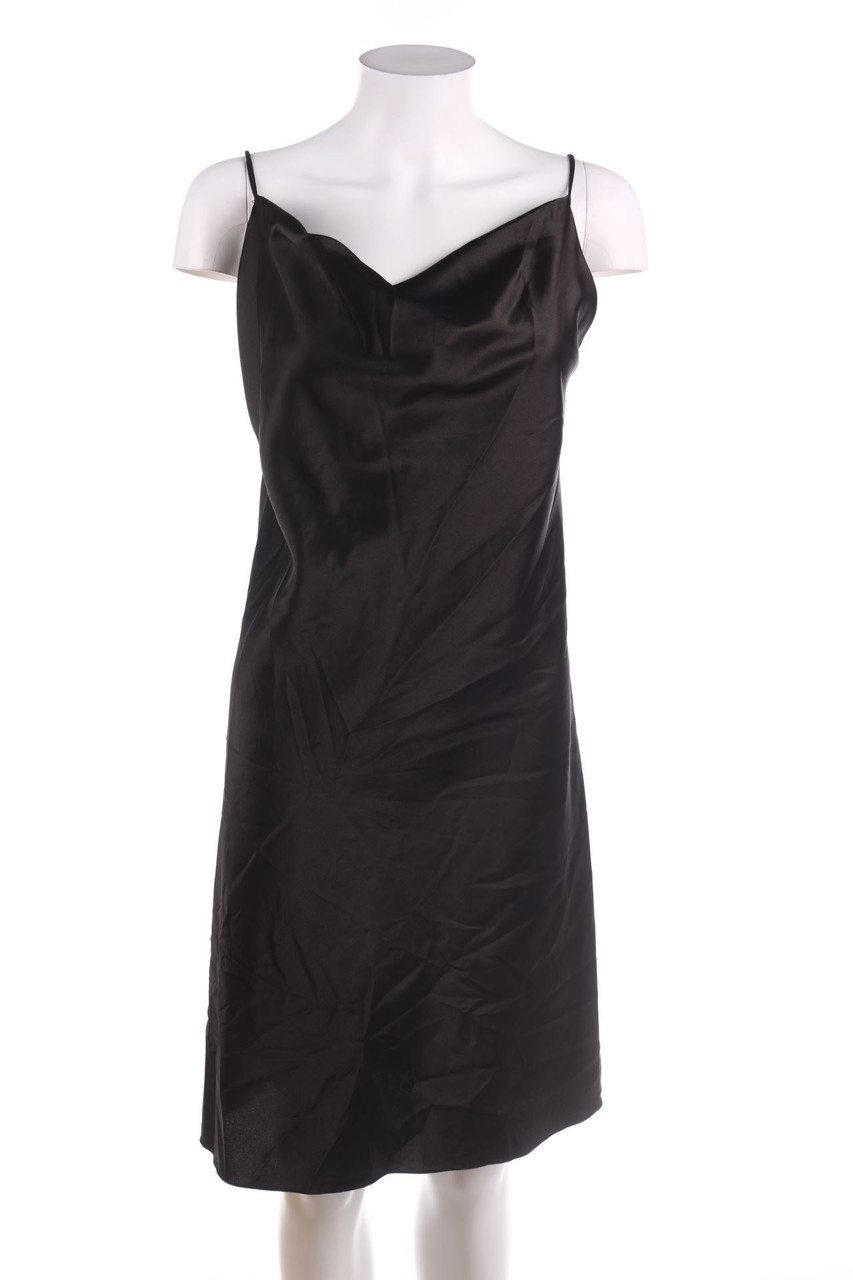 SECONDHAND - Satin-Kleid mit Wasserfall-Ausschnitt - M