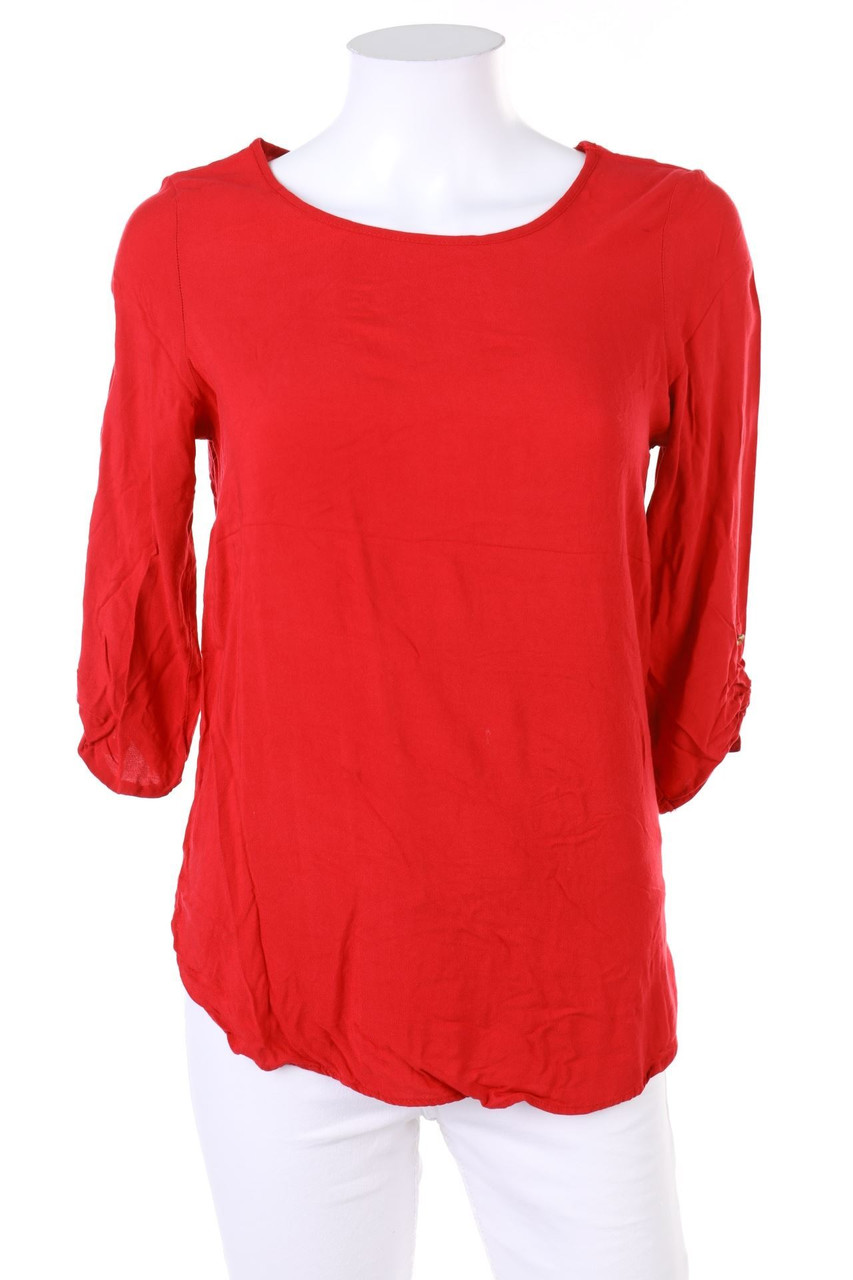 VERO MODA - Bluse mit Krempel-Ärmeln - XS