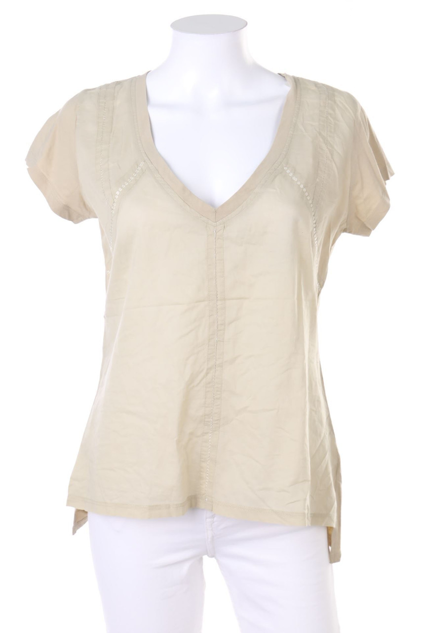 MISS CAPTAIN - Kurzarm-Shirt mit Pailletten - D 38