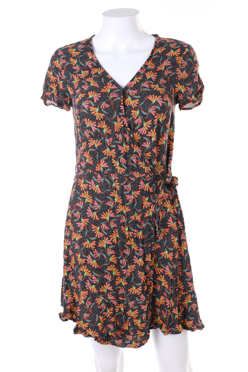 CAMAÏEU - Minikleid in Wickel-Optik mit tiefem Ausschnitt - L