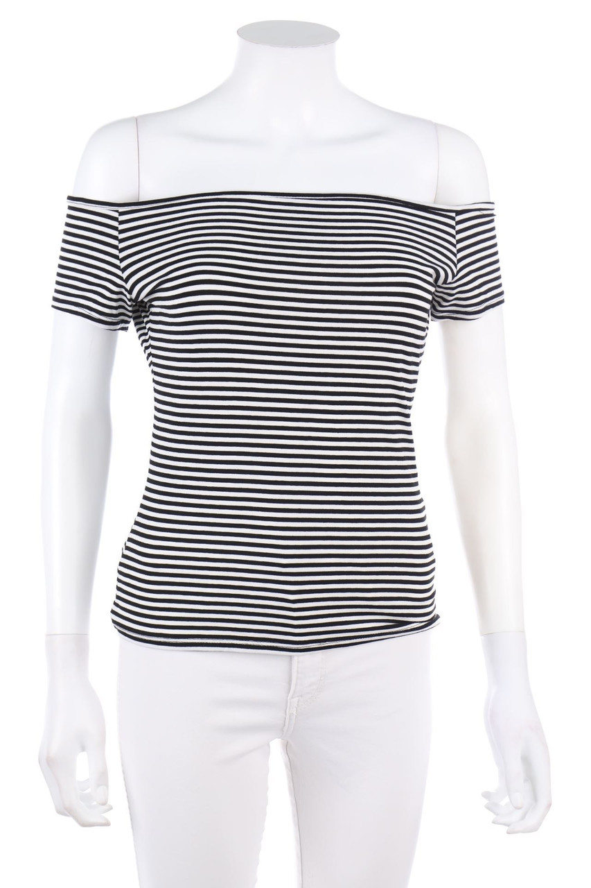 Susy Mix - Carmen-Shortsleeve-Shirt with Stripes - D 38