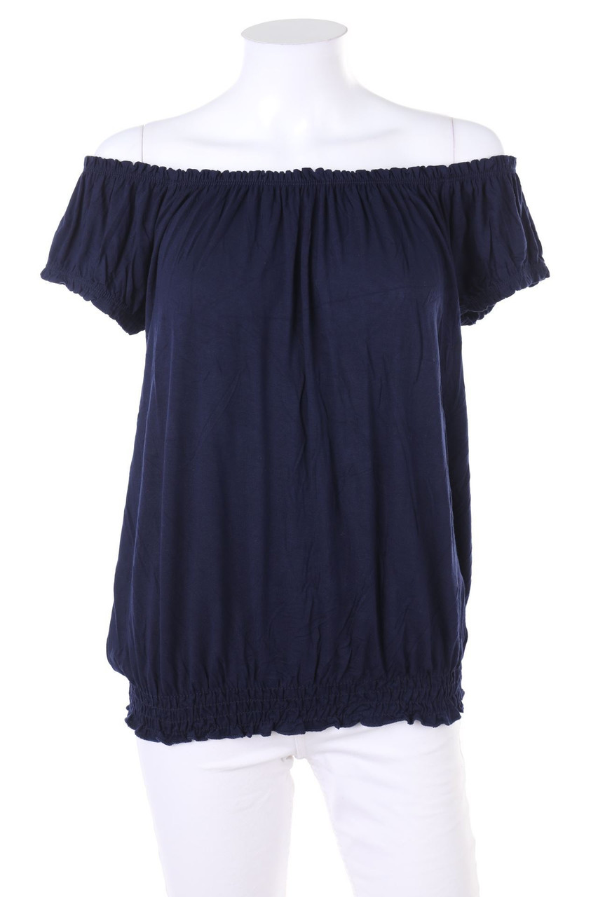 TODAY - Off-the-shoulder blouse, Viscose-blend, Smok Detailing - S