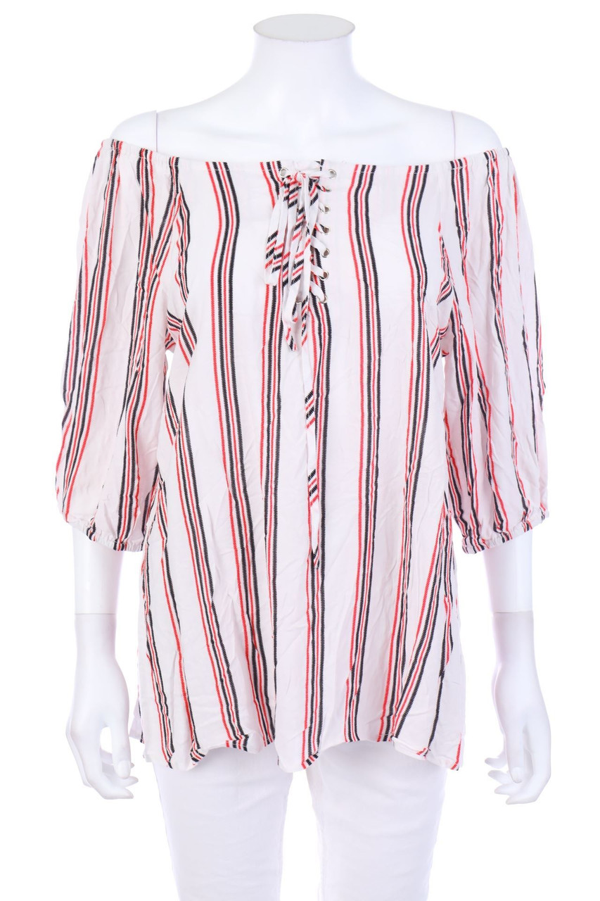 Chicorée - Boho-Off-the-shoulder blouse with Lacing - L